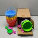 36 Pcs 6'' Sand Buckets and Shovels Bulk Small Plastic Beach Pails Shovels Sand Castle Mold Tools for Summer Beach Pool Party Favors, 9 Colors