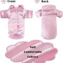 Dog Silk Pajamas Dog Shirts for Small Dogs Satin Pjs Two-Legged Puppy Clothes Lapel Sleepwear Cat Outfit (Pink, XL)