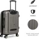 Kenneth Cole REACTION Renegade Luggage Expandable 8-Wheel Spinner Lightweight Hardside Suitcase, Silver, 28-Inch Checked