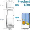 Wikapy Bedside Water Carafe and Glass Set With Silicone Coaster for Nightstand, Bedroom, 18 OZ Clear Mouthwash Dispenser for Bathroom