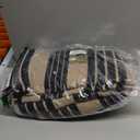 Black and Khaki Striped Outdoor Rug 24"x35", Cotton Hand-Woven Foldable Front Door Mat, Washable Reversible Layered Door Mats for Entryway Porch Decor Home Entrance