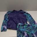 Daci Women Two Piece Rash Guard Long Sleeve Swimsuits UV UPF 50+ Swim Shirt Bathing Suit with Boyshort Bottom (Medium, Blue)