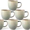 GBHOME Ceramic Coffee Mugs Set of 6, 12oz Stoneware Coffee Mugs Set For Dad Mom Women MEN, Lightweight Coffee Cups for Latte/Tea/Beer/Hot Cocoa, Dishwasher & Microwave Safe