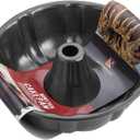 KITESSENSU 9 inch Non-Stick Cake Pans, 12 Cups Premium Fluted Pans for baking, Heavy Duty Carbon Steel Tube Baking Mold, Gray