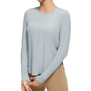 baleaf Sun-Dur Women's UPF 50+ Shirts Long Sleeve Workout Lightweight Shirt Quick Dry Clothing Running Shirts Athletic Tops (Gray)