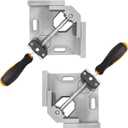 2 PCS Corner Clamps for Woodworking, Premium 90 Degree Right Angle Clamps, Adjustable Swing Jaw Aluminum Frame Clamps for Precise and Easy Fixing (2 PCS Clamping Range 3 Inch)
