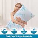 2 Pack King Size Pillows for Sleeping, Cooling Shredded Memory Foam Adjustable Bed Pillow with, Removable/Washable Cover (King 2 Pack)