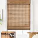 LazBlinds No Tools No Drill Cordless Bamboo Roman Shades, Light Filtering Window Treatment, Roll Up Bamboo Blinds for Window 36'' W x 64'' H, Tuscan B