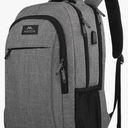 MATEIN Travel Laptop Backpack, Business Anti Theft Slim Sturdy Laptops Backpack with USB Charging Port, Water Resistant College School Computer Bag Gift for Men & Women Fits 15.6 Inch Notebook, Grey