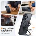 for iPhone 17 Case: with 360° Spin Magnetic Stand, Camera Control Button, Fit for MagSafe, Military Drop Protection, Protective Slim Phone Cover for iPhone17 with Ring Kickstand, 6.3", Black