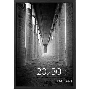 DOAI ART 20x30 Poster Frame Black, Poster Frames 20 x 30 inches or 20x30 Picture Frames with HD Plexiglass for Horizontal or Vertical Wall Mounting, Scratch-proof Safe and Artistic Large Photo Frame