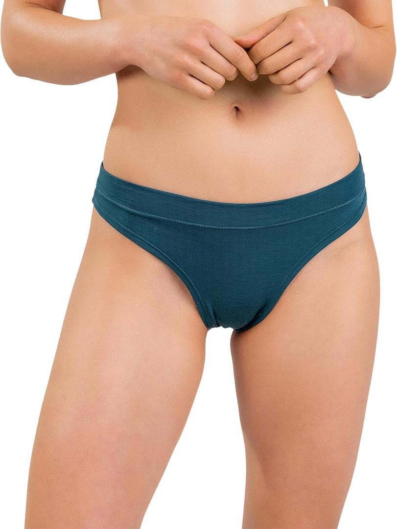 Women's Merino Classic Thong By Woolly | RWS Certified | Soft, Breathable, Seattle Designed (X-Large, Teal)