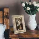 upsimples 5x7 Picture Frame with Real Glass, Ornate Vintage 5 x 7 Photo Frames for Wall Decor or Tabletop Display, White and Gold, 2 Pack