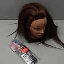 20" Mannequin Head Human Hair,100% Real Hair Mannequin Head,Cosmetology Human Hair Mannequin Doll Head for Hair Styling,Practice Braiding Styling Head with Table Clamp Suitable for Hair Extensions (dark brown)