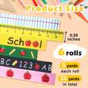6 PCS Ruler Ribbon Teacher Themed 30 Yards, Back to School Ruler, ABC Ribbon Sewing DIY Crafts Supplies (0.39 Inches)
