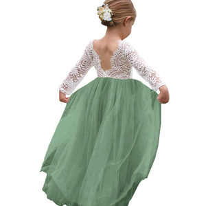 Topmaker Flower Girl Dress for Toddler Baby Girls,Lace Tulle Dress for Wedding,Birthday Party,Photoshoot,Special Occasion 120