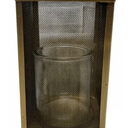 HD 10 in Metal Candleholder W/Glass