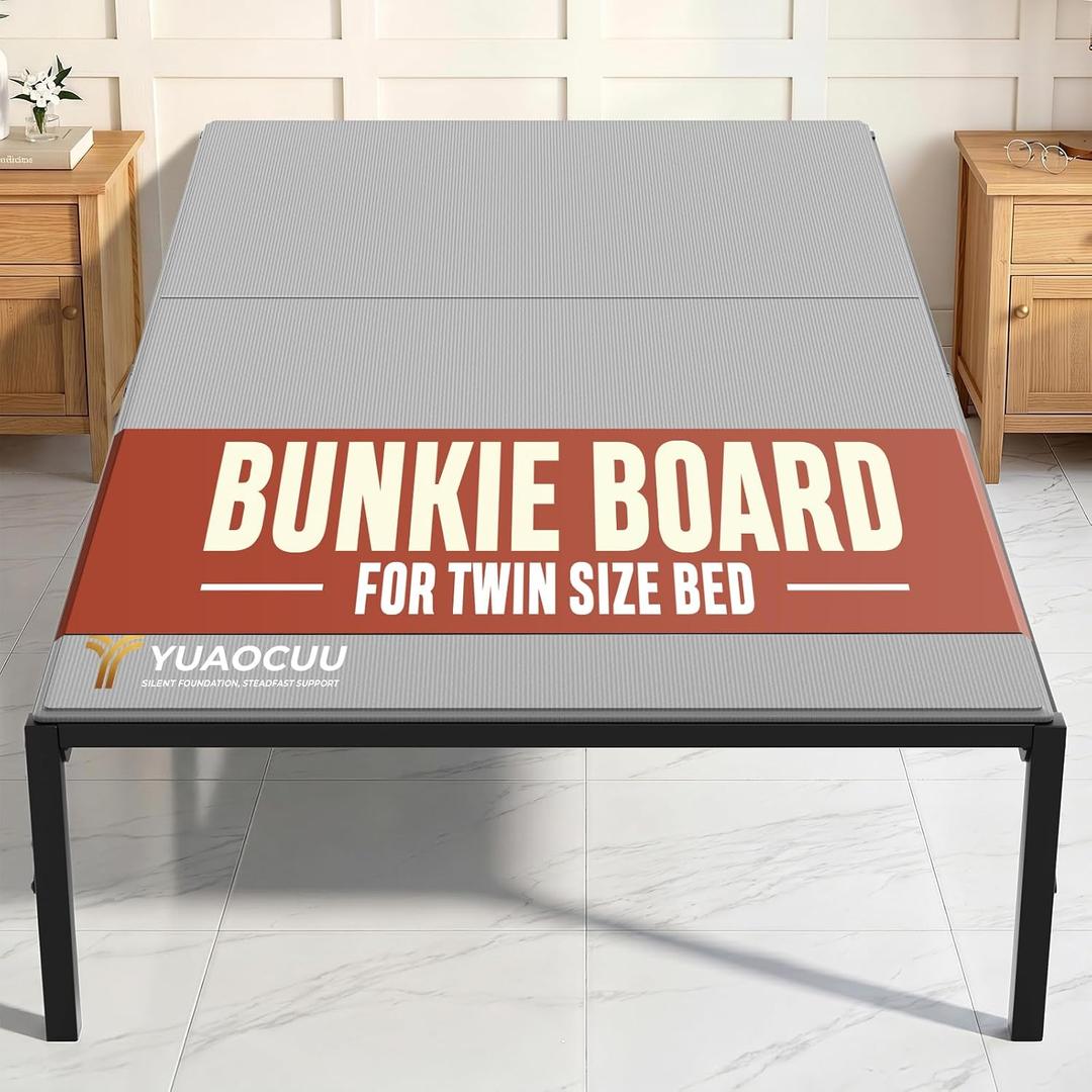 Bunkie Board Twin Size 38x75" 10mm Mattress Support - Heavy Duty Anti-Sag | Breathable, noise minimizing, moisture resistant, non-slip, low profile, for platform beds, slatted frames, box springs