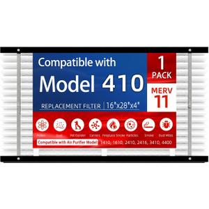 1 Pack, 410 Replacement Filter, Compatible with AprilAire 410 Whole House Air Purifiers Models,1410,1610,2410,2416,3410,4400,MERV11 HVAC Furnace Filter Replacement,Actual Size:16"x28"x4" Air Filter