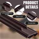 Pushglossy 2 Pcs Double Bubble Kerf 36" Door Bottom Seal, Brown