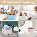 Happyiren Cute Woven Storage Basket with Handle, Baskets for Gifts Empty, Gift Baskets for Mothers Day Birthday Baby Shower Raffle Burr Fundraiser Teacher, Decorative Organizer Box for Home Refresh