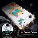 PIXIU Case for iPhone 16E Compatible with Magsafe, Laser Glossy Pattern,Cute Curly Wave Clear TPU Bumper Military Grade Drop tection Phone Cover for Women/Girls -Butterfly/Floral