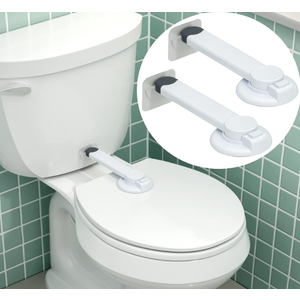 Toilet Locks Baby Proof (2Pack) Ideal Baby Proof Toilet Lid Lock with Arm – No Tools Needed Easy Installation with 3M Adhesive – Top Safety Toilet Seat Lock – Fits Most Toilets, White