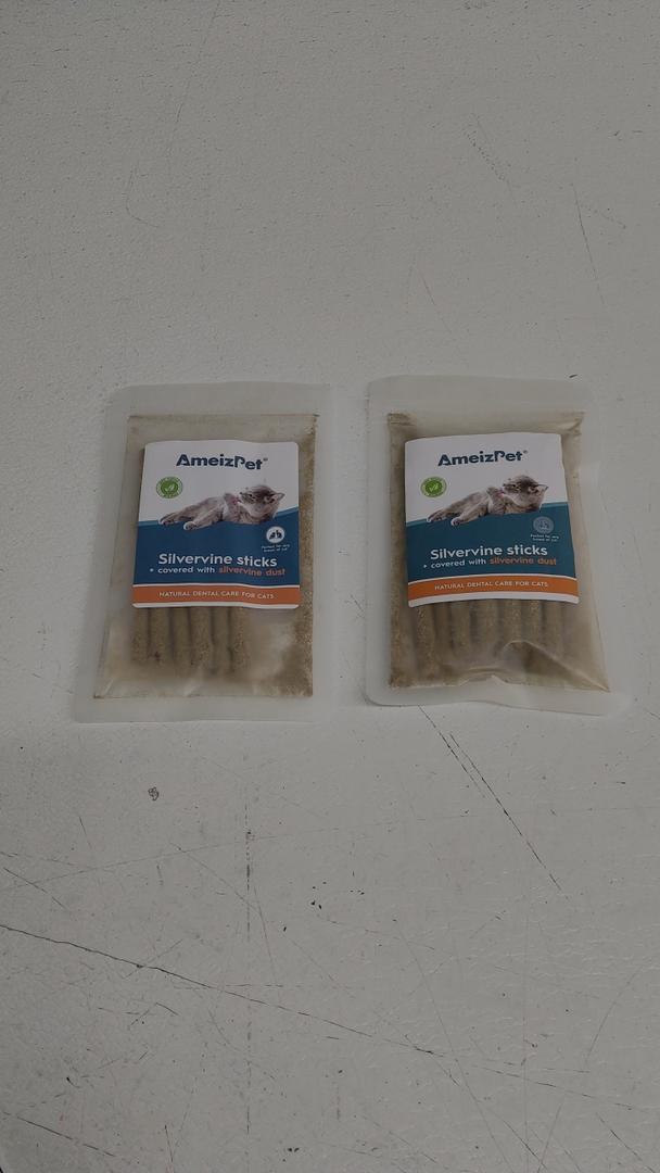 AmeizPet Silvervine sticks + covered with silvervine dust NATURAL DENTAL CARE FOR CATS  12+6 sticks 2pcs, BB Jul 2025
