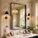 Bimno Bathroom Mirror 55"x30",Black Framed Large Mirrors for Wall, Aluminum Metal Frame Modern Vanity Mirror for Bathroom, Bedroom, Living Room, Over Sink, Entryway Hangs Horizontal or Vertical