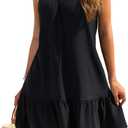 Halife Swimsuit Coverup for Women 2025 Vacation Beach Cover Ups Spaghetti Straps Bathing Suit Cover Up Sundress (Small, Black)