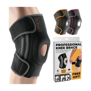 DR. BRACE ELITE Knee Brace with Side Stabilizers & Patella Gel Pads for Maximum Knee Pain Support and fast recovery for men and women-Please Check How To Size Video (Mercury, Large)