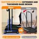 Ergonomic 24.4 Inch Wide Handle Bar for Walking Pad Only,with Phone and Cup, Holder Adjustable Handrail Height from 38.58 to 47.24 in,Saarland Steel, Back Relief&Posture Support (Black)