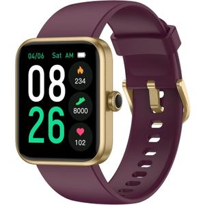 Smart Watch, Fitness Tracker with 45mm Touchcreen, Heart Rate Monitor, Blood Oxygen, Sleep Tracking Fitness Watch IP68 Waterproof Smartwatch for Men Women Compatible with Android iOS (Purple)