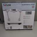Taylor Digital Bathroom Scale, Body Weight Scale, Instant On and Off, 400 lb Capacity, Sturdy Clear Glass with Chrome-Finish Base