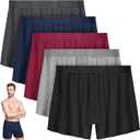 IGOLUMON Mens Underwear Boxer Shorts 5 Pack Bamboo Rayon Boxers for Men Classic Relaxed Fit Boxer Shorts with Button Fly, 3X-Large