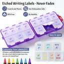 NEW Foldable & Double Protection Portable Weekly Pill Organizer 2 Times A Day with Etched Labels, AM PM 7 Day Week Medicine Box, Daily Travel Pill Case Dispenser for Vitamin, Supplement - Clear Purple