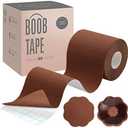 Tripsky XL Breast Lift Tape, BoobTape for Large Breasts,Body Tape for Fashion,Athletic Tape Boobtape &NippleCover for A-G Cup (3 inch, Brown)