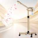 Facial Steamer Professional, Steamer for Face on Wheels, Champagne Gold