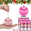 Hungdao 18 Pcs Easter Satin Balls 3.15 Inch Easter Silk Ball Ornaments Shatterproof Pastel Candy Green Candyland Satin Silk Tree Hanging Decor forTree Wreath Garland Holiday Party(Pastel Pink)