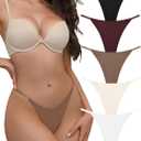 Seamless G-String Thongs for Women,T-Back Thong,No Show Underwear Stretch Comfortable Breathable Low Rise Panties (S)