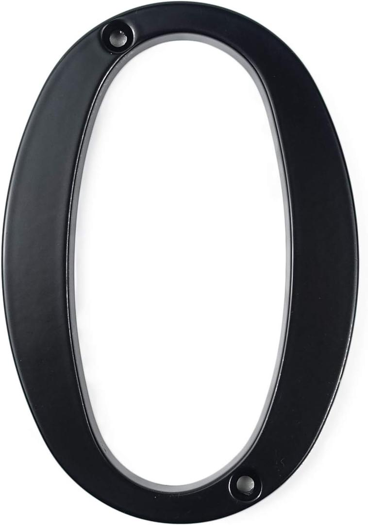 HASWARE House Number Sign 4 inch Modern Door Numbers Signage Plaque Street Home Address Numerals Zinc Alloy (0, Black)