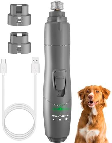 Pack of 2 Dog Nail Grinder with LED Light – Quiet 2-Speed Pet Nail Trimmer for Small & Medium Dogs and Cats – Low Vibration Professional Nail File for Painless Claw Grooming