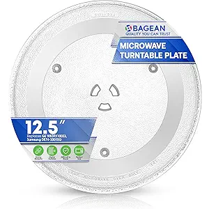 Microwave Plate Replacement 12.5” for GE WB39X10003 Samsung DE7420015G Microwave Glass Plate  Rotating Glass Microwave Turntable Plate Oven Spinning Dish Tray For Better Reheating and Cooking