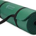 Gaiam Essentials 2/5" Thick (10mm) Yoga & Pilates, Fitness & Exercise Mat with Easy-Cinch Carrier Strap Cusion Support For Fitness and Gym Workouts