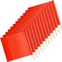 Kinlop 12 Pcs 18" x 18" Orange Safety Flags on a Stick, 24'' Dowel