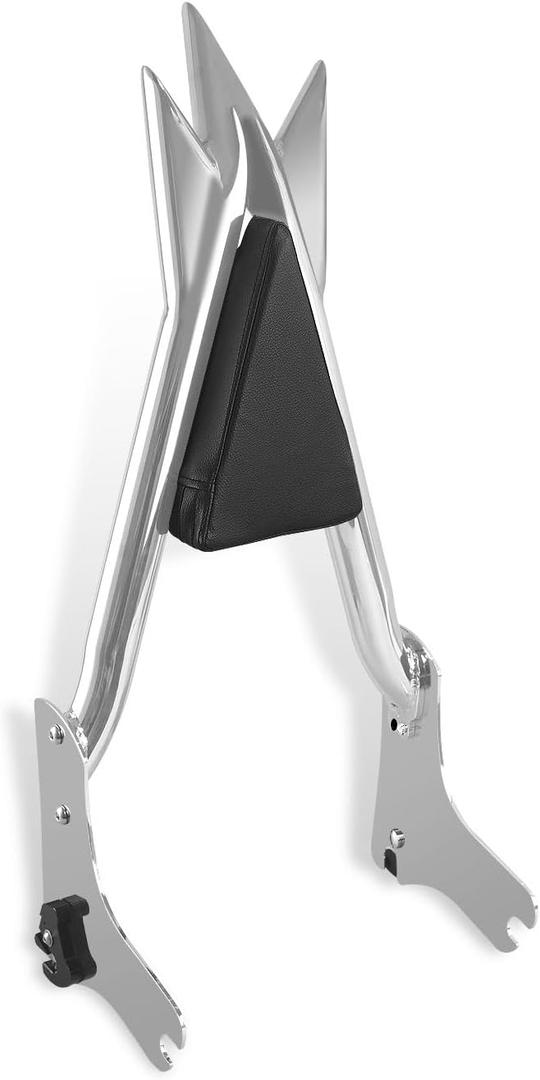 Adjustable Trident Black 27 Detachable Backrest Sissy Bar Passenger Quick Release Fits for Harley Touring Road King Electra Glide Street Glide FLHR FLHX FLHT FLTR 1997-2008 1/1/2 Tubing (Chrome)