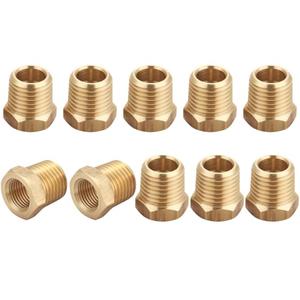 T TANYA HARDWARE 1/4 NPT Male Thread to 1/8 NPT Female Thread Brass Reducer Hex Bushing Brass Fitting Pipe Hose Tube Adapter Convert, Thread 0.5" OD to 0.375" ID, Pack of 10