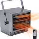 Comfort Zone Electric Hard-Wired Digital Fan-Forced Ceiling Mount Space Heater with Remote, 6,000 Watt, 240 Volt, Overheat Protection, Digital Thermostat, & 12-Hour Timer, Garage or Workshop, CZ225ER