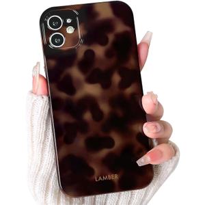 NITITOP Compatible with iPhone 11 Case Cute Stylish Leopard Print Amber Aesthetic Tortoise Design for Women Girls Men Soft TPU Shockproof Protective Cover - Brown
