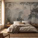 Art Forest Wall Mural Peel and Stick,Large Wall Murals Art Deco for Bedroom Livingroom Thick Canvas Waterproof（C6，118 * 82inch）